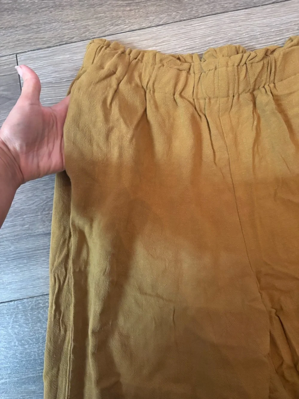 Forever 21 Mustard Elastic-Waist Wide Leg Pants NWOT - Picture 3 of 4